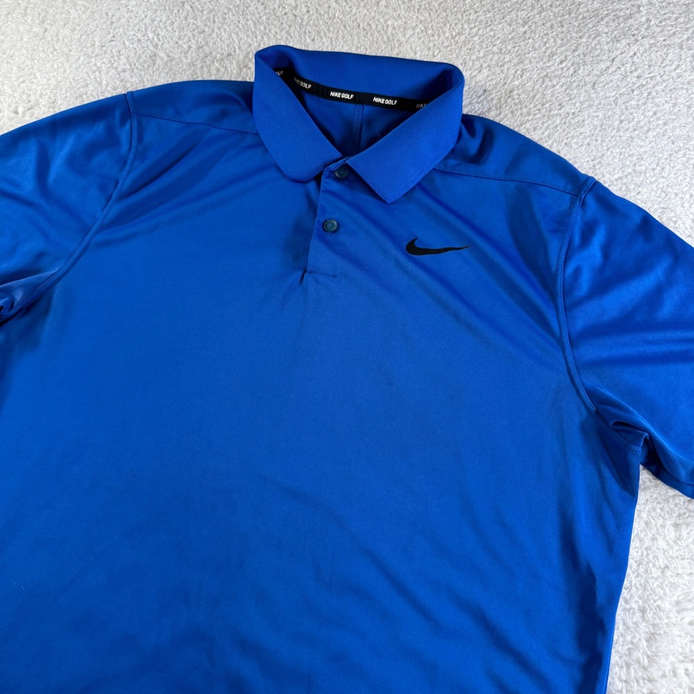 Nike Golf Polo Mens Size M Blue Excellent Dri-FIT Short Sleeve Shirt